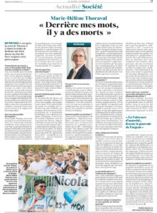 marie hélène thoraval dans le jdd 1 an après crépol