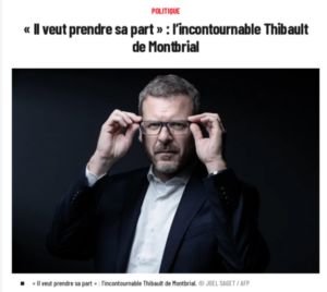 portrait de thibault de montbrial dans paris match