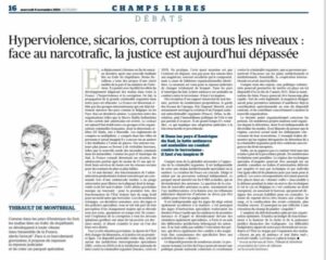 thibault de montbrial tribune dans le figaro sur le narcotrafic