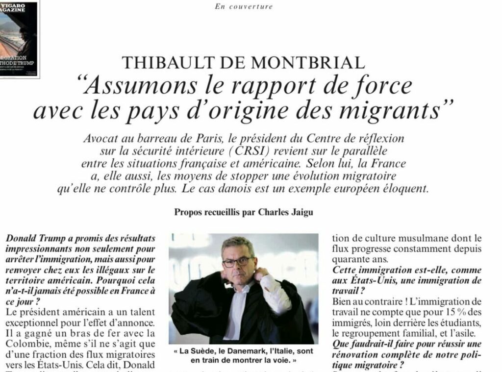 thibault de montbrial dans le figaro magazine