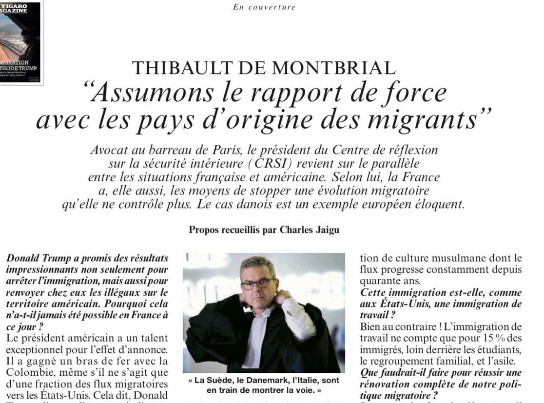 thibault de montbrial dans le figaro magazine